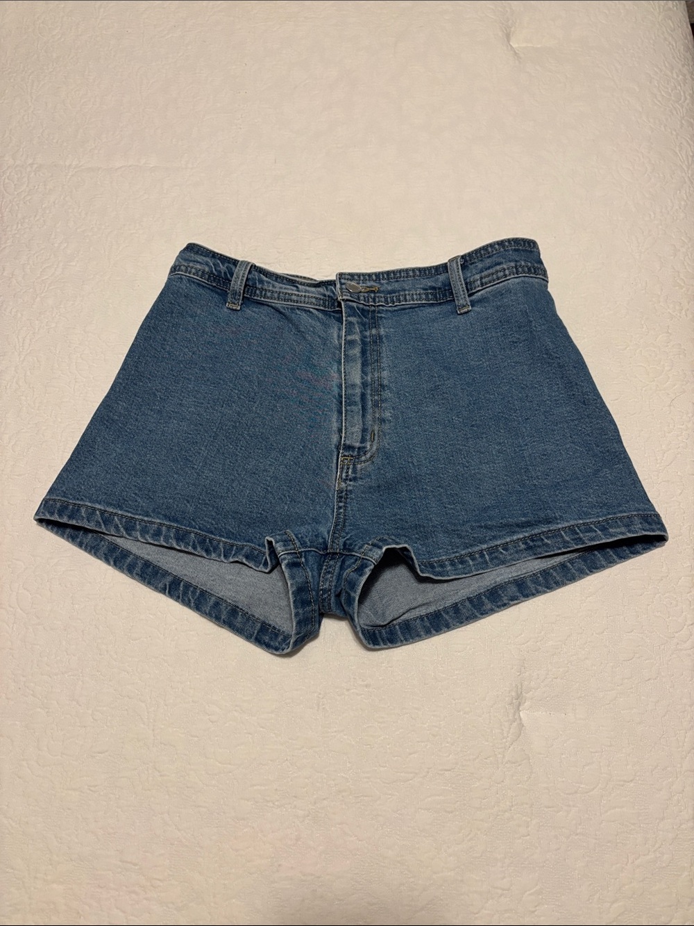 Universal Thread Vintage-Style High Rise Denim Shorts in Blue